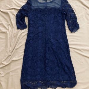 Max&Cleo scallop indigo blue dress